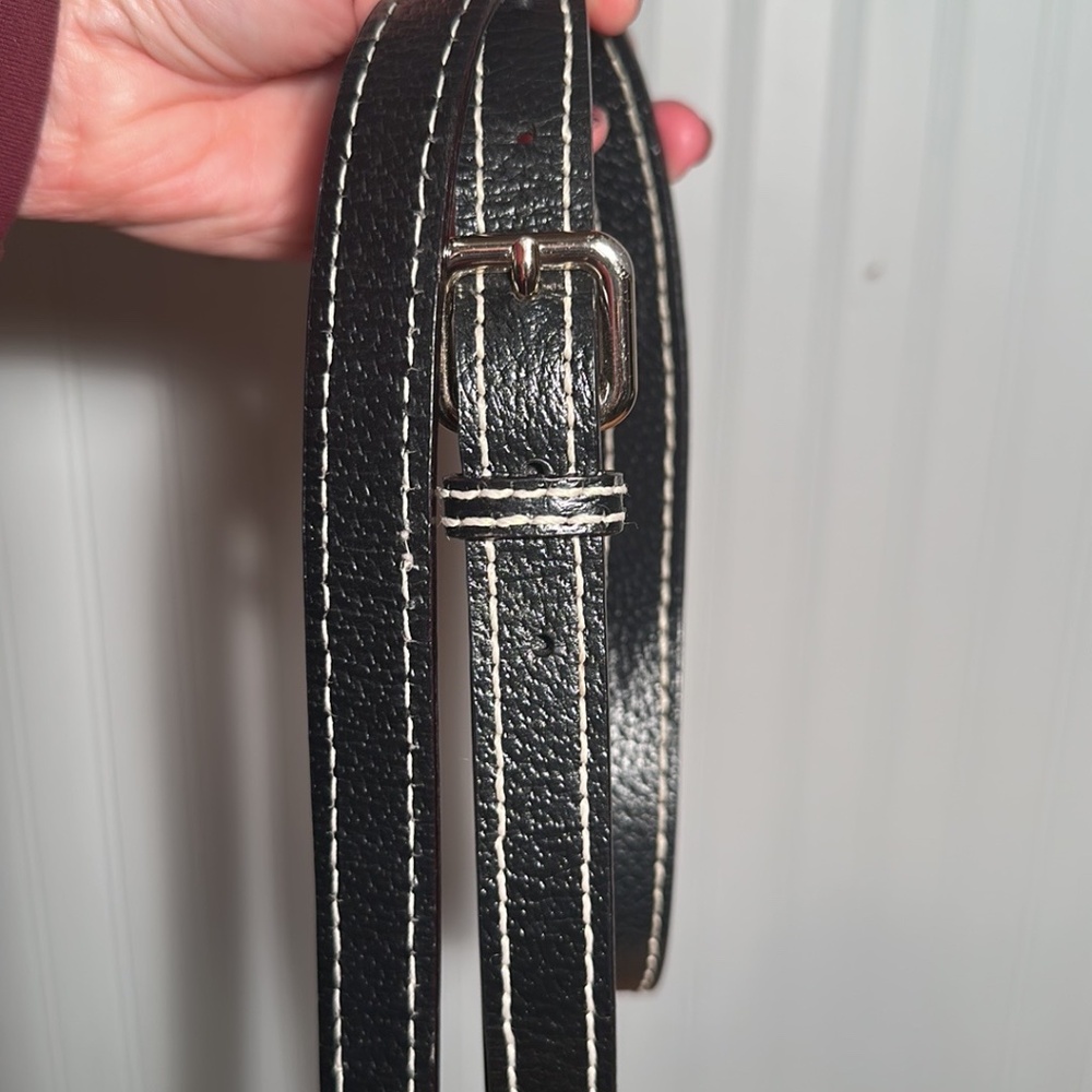 Kate Spade Black Leather Crossbody Satchel Tote Bag Adjustable Strap - Picture 13 of 15